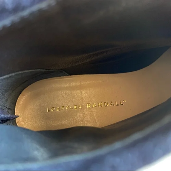 Loeffler Randall Size 6 Navy Blue Suede Leather Almond Toe Zip-up Ankle Bootie - Picture 4 of 7